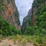 Canyon between high walls