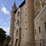 The walls and two towers of the brick palace