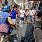 water festival a chiena people are walking in cold water